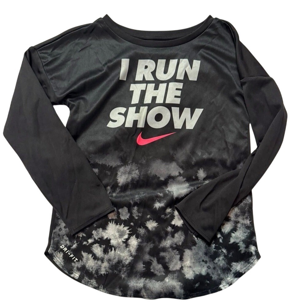 Nike Black and Gray Graphic Long‎ Sleeve Shirt